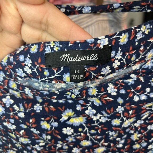 Madewell Floral Midi Skirt - Navy and White - Picture 5 of 10